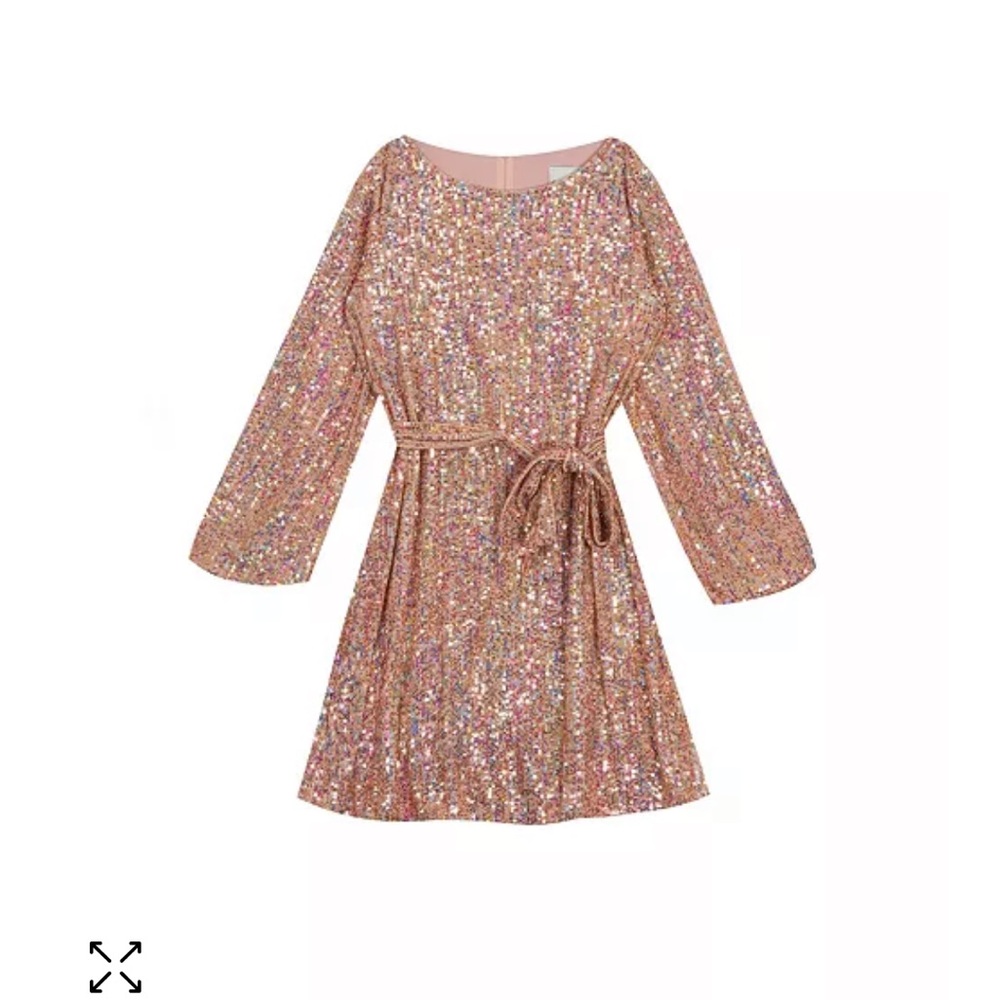 Size 8 girls sequin dress rose gold
